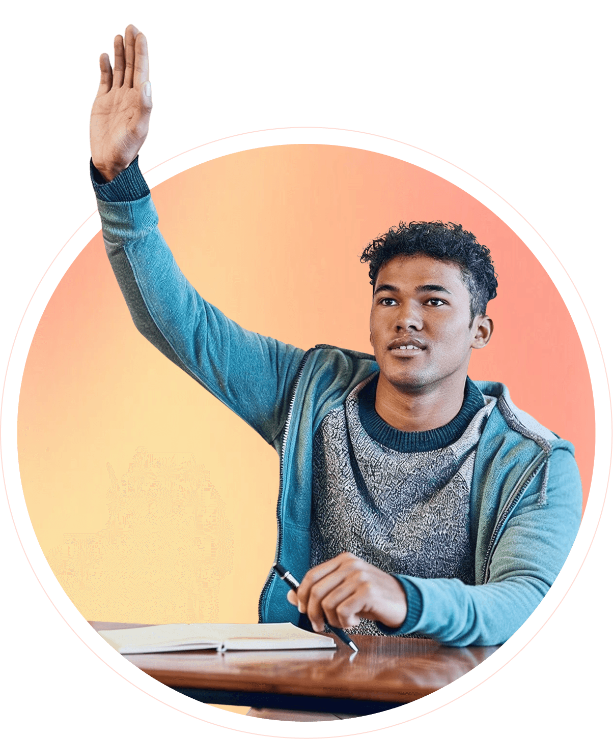 Student raising hand